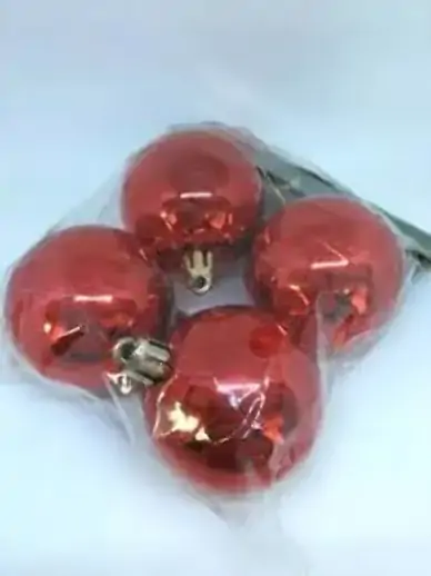 Bolas Natal Brilhan Pr/dou/ver 4cm C/4