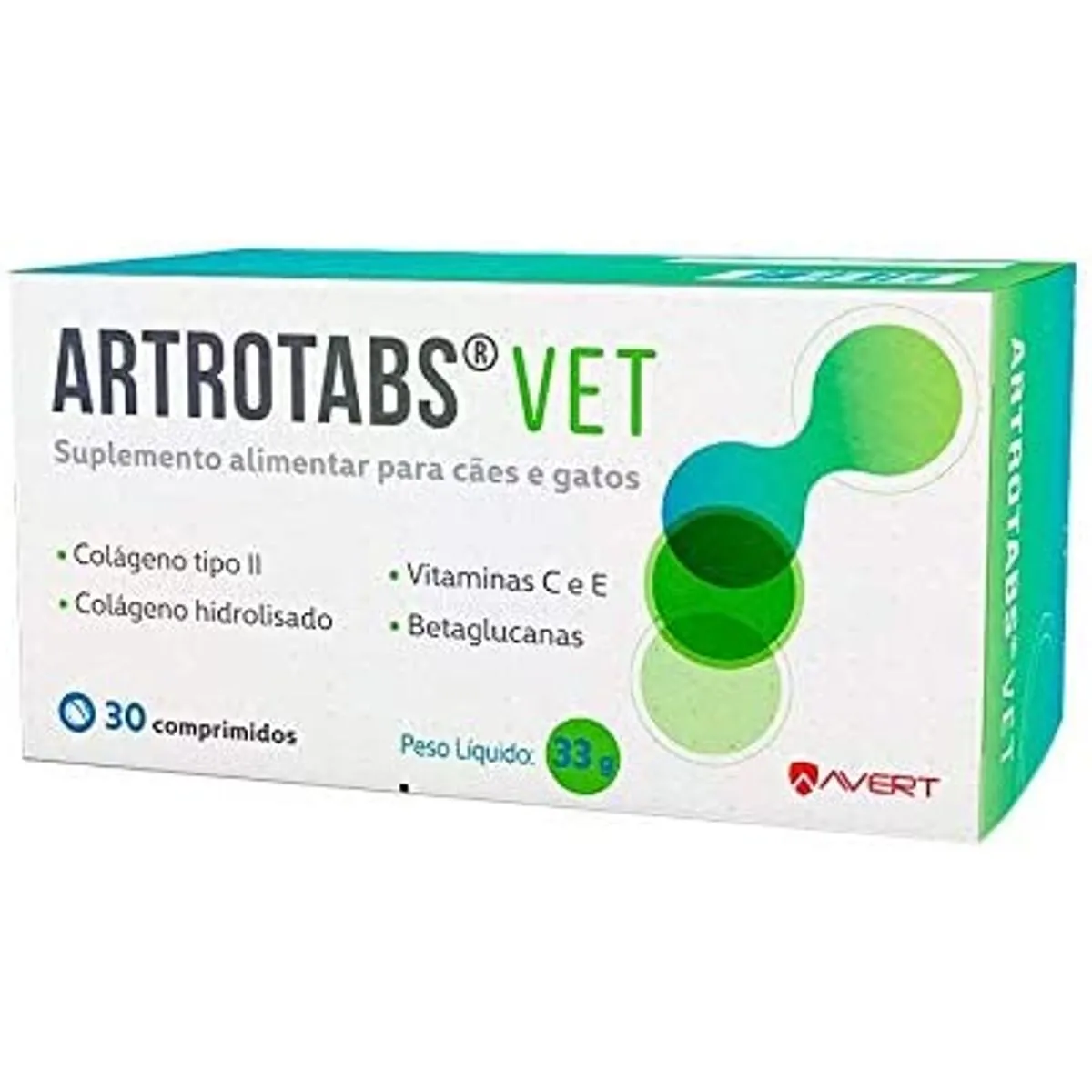 Suplemento Alimentar Artrotabs Vet para Cães e Gatos 30 comprimidos