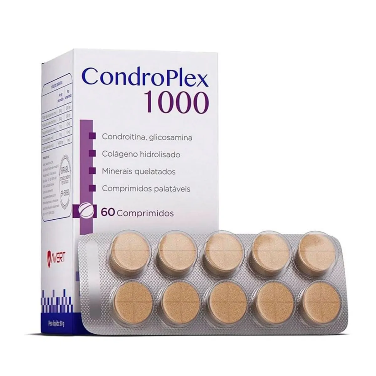 Condroplex 1000 60 Comprimidos Cães Avert 60 Comprimidos
