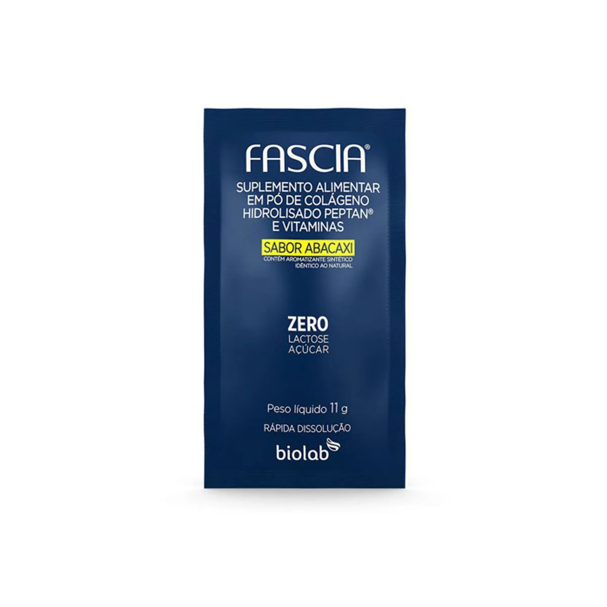 Suplemento Alimentar Fascia Colágeno Biolab Sabor Abacaxi 11g 30 Sachês
