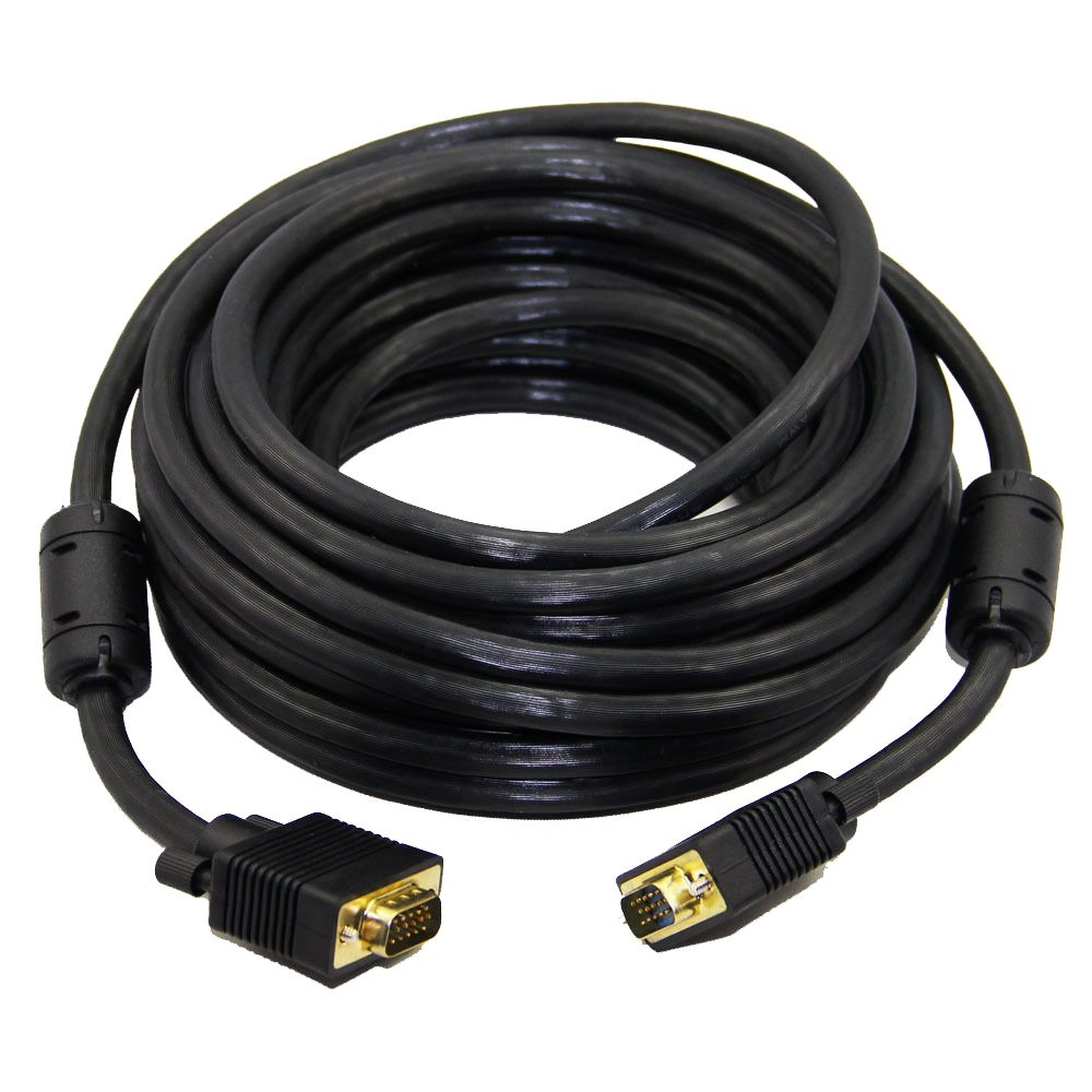 Cabo Para Monitor Vga Hd15m X Hd15m 20m Preto Com Filtro