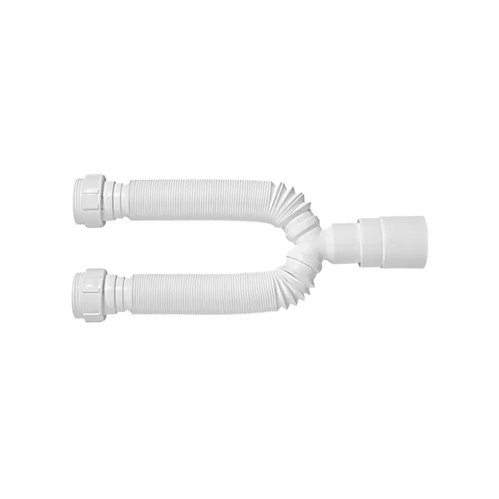 Sifão Tubo Extensivo Duplo Universal com Porca Branco