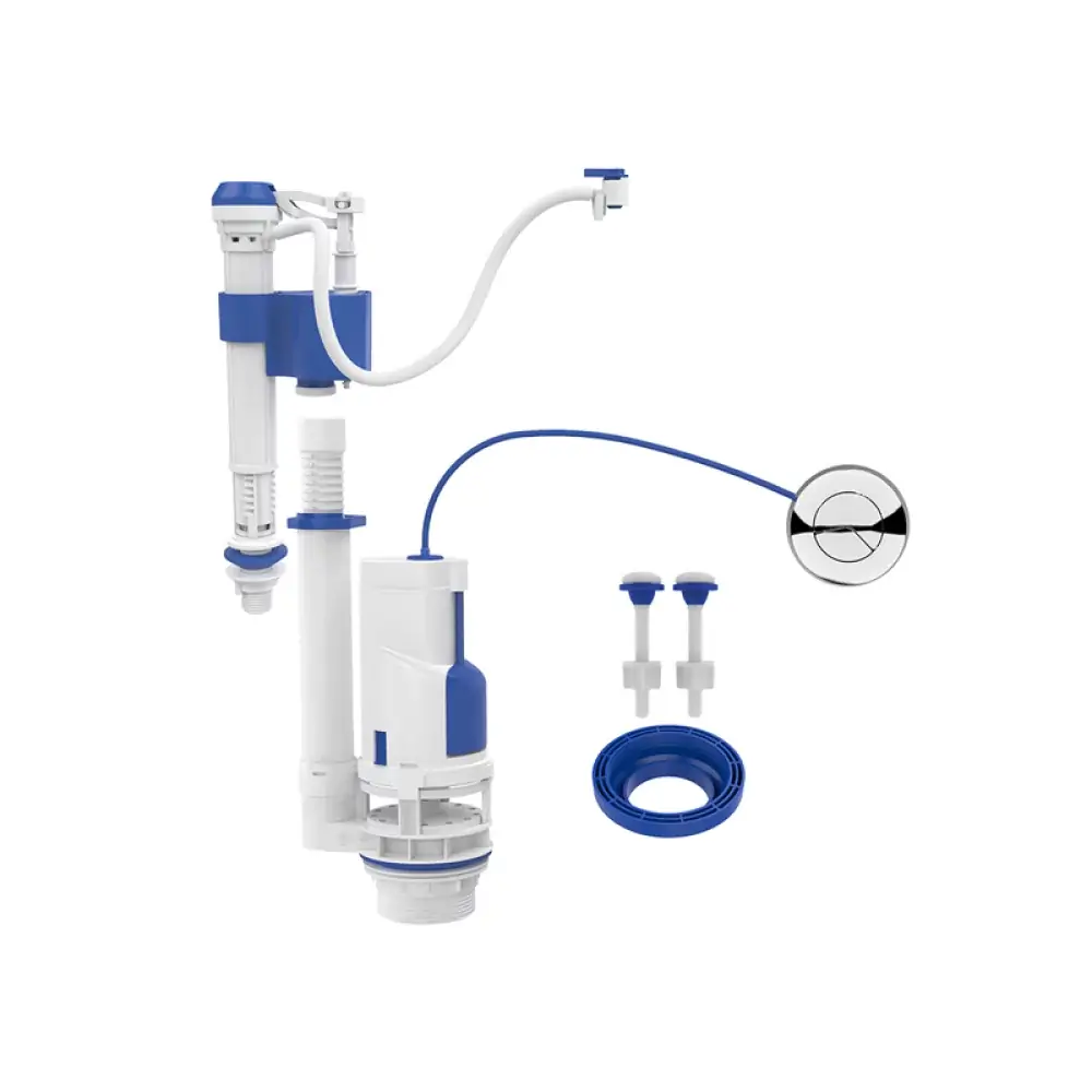 Conjunto Completo para Caixa Acoplada com Duplo Acionamento Cromado