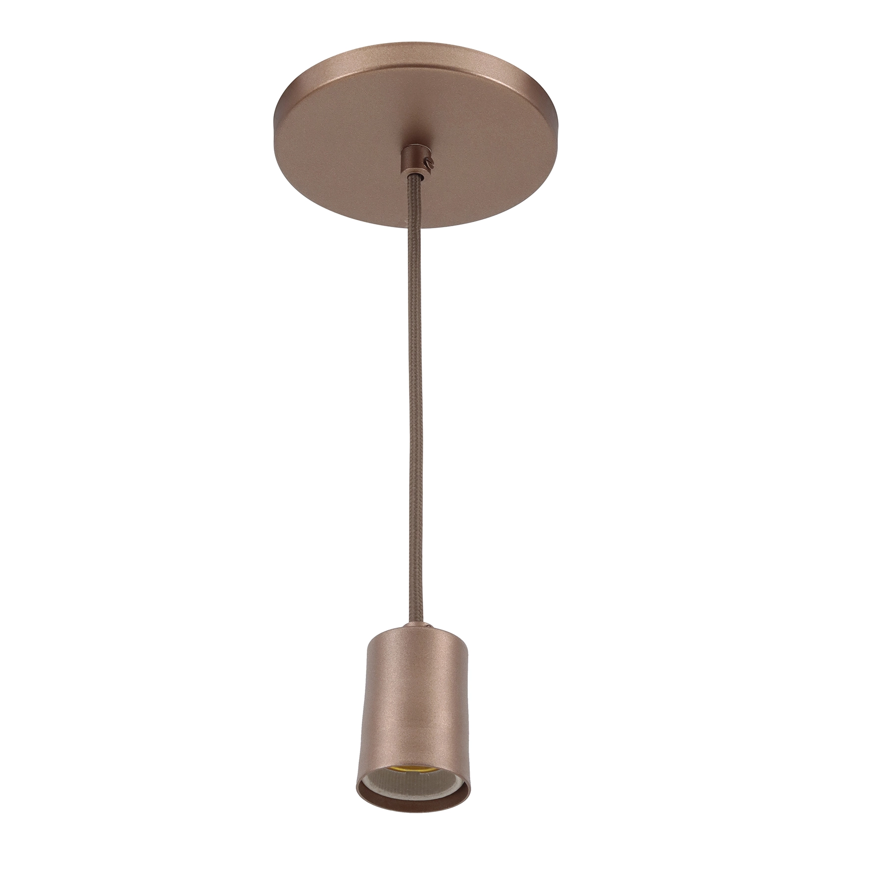 Pendente Tubo 1 Lâmpada Metal Bronze Uno Attena Iluminação