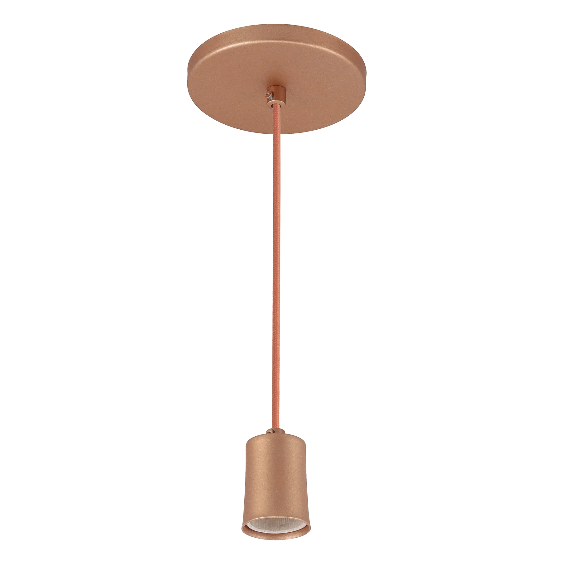 Pendente Tubo 1 Lâmpada Metal Rosa Uno Attena Iluminação