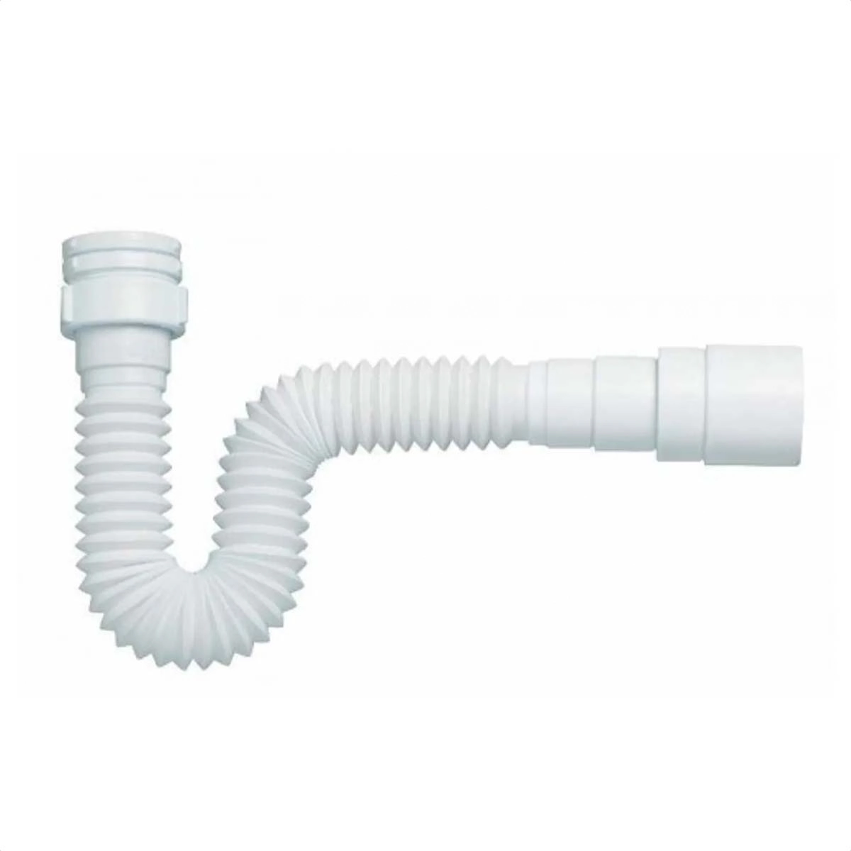Sifão Tubo Extensível Universal Pvc Branco Extensível em até 120cm Cozinha Lavatório Tanque