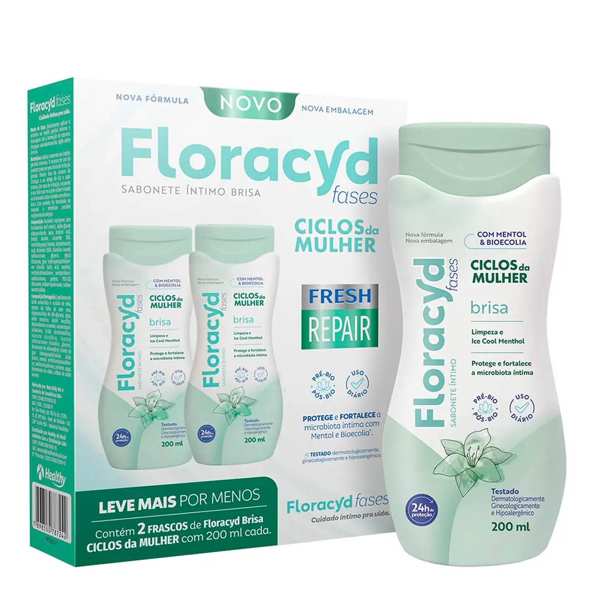 Pack Sabonete Líquido íntimo Brisa Floracyd 2 Unidades 200ml Cada Leve Mais Pague Menos