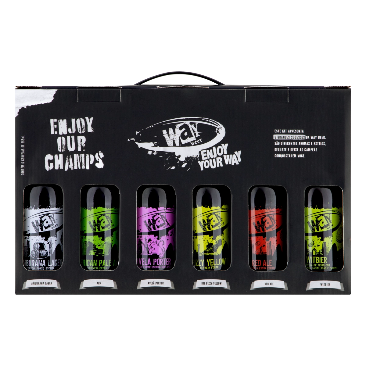 Kit Cerveja Amburana Lager Apa Avelã Porter Die Fizzy Yellow Red Ale Witbier Way Beer 355ml Cada