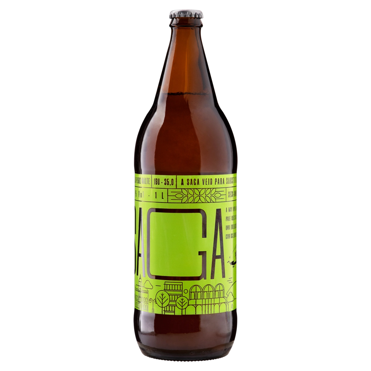 Cerveja American Pale Ale Puro Malte Saga Way Beer Garrafa 1l