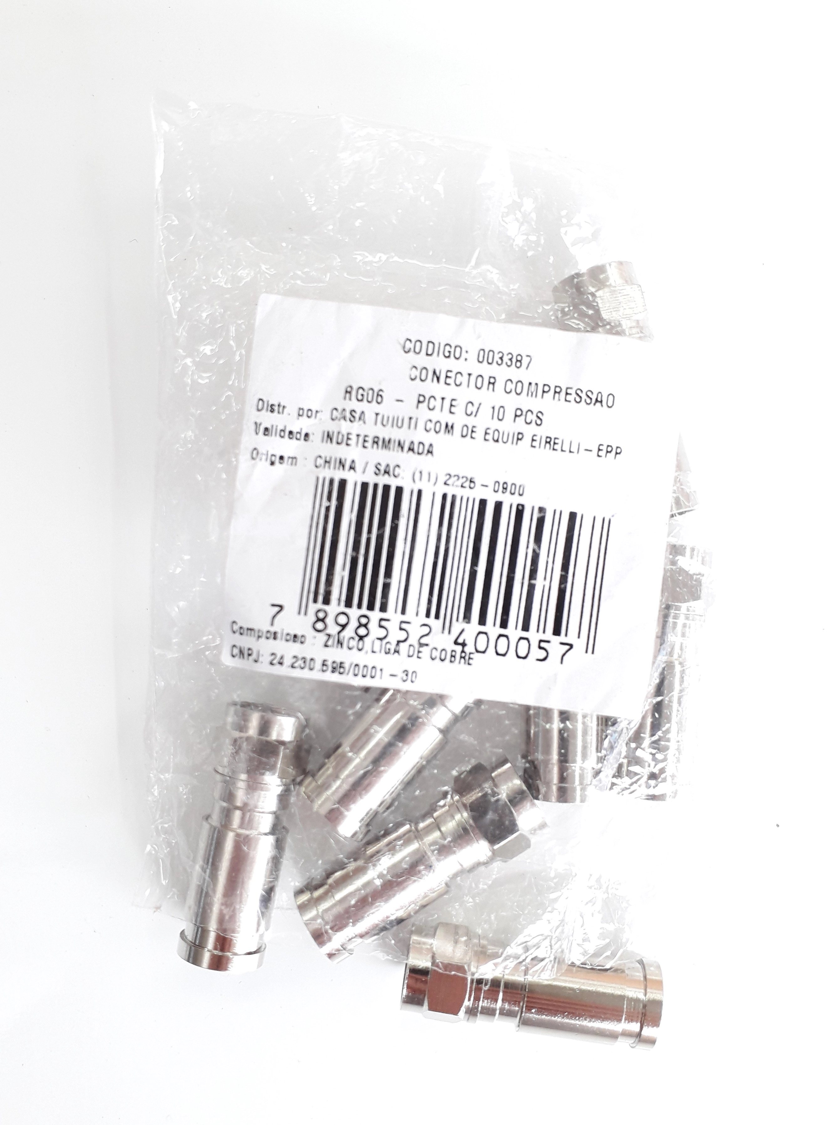 Conector Compressao Rg06 c/10pçs