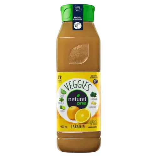 Suco Laranja Natural One Veggies Refrigerado Garrafa 900ml