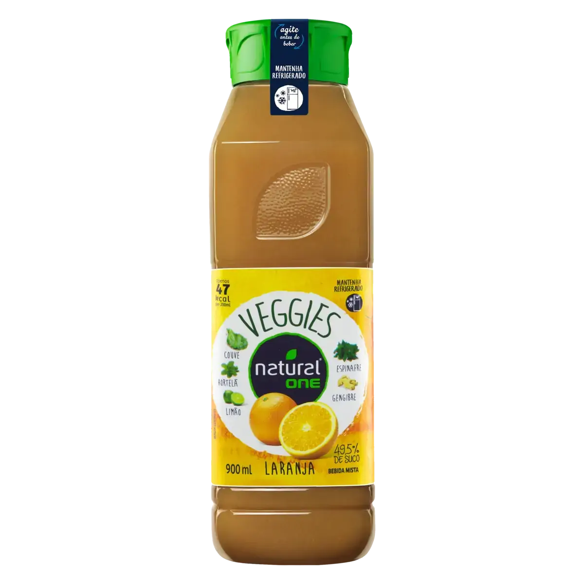 Suco Laranja Natural One Veggies Refrigerado Garrafa 900ml
