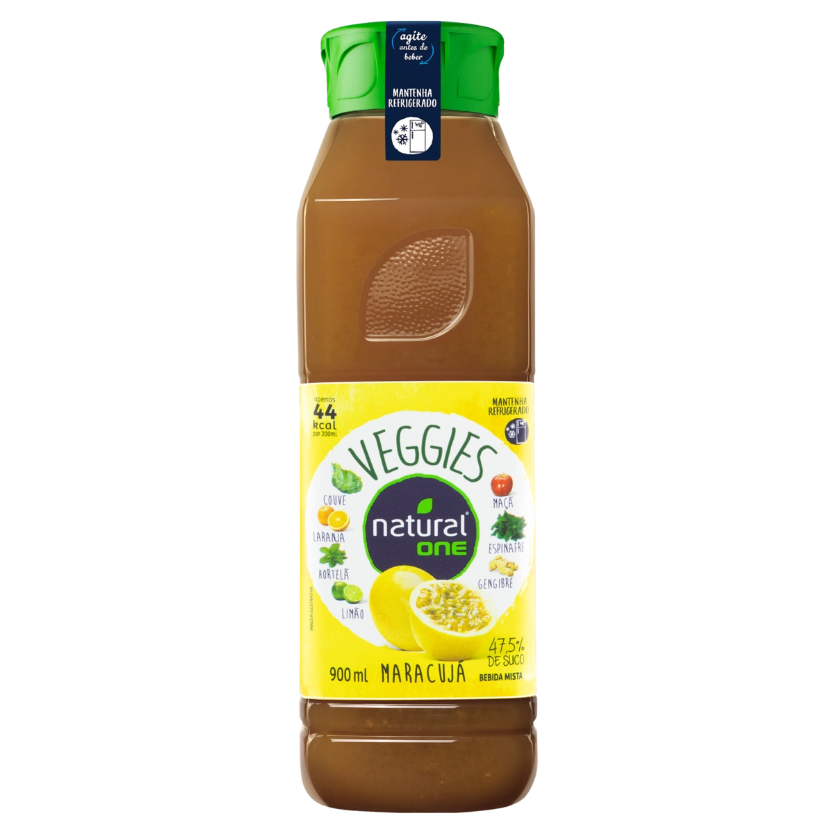 Bebida Maracujá Natural One Veggies Refrigerado Garrafa 900ml