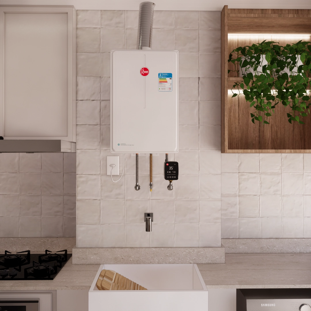 Aquecedor de Água a Gás Rheem 35 Litros GN Branco Digital
