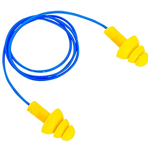 Protetor Auricular Plug Copolímero Amarelo E Azul
