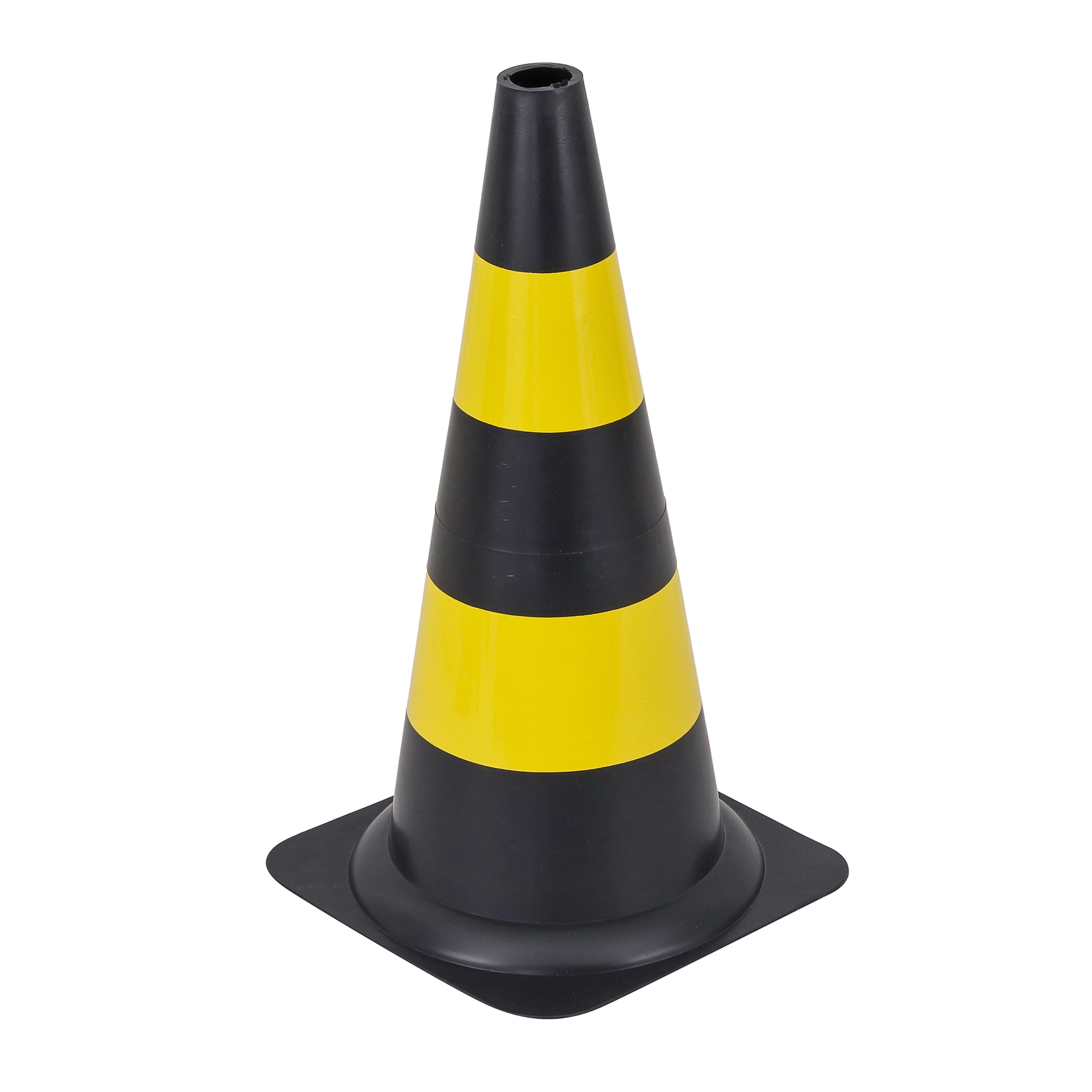 Cone de Sinalização 50cm Plástico Preto e Amarelo Delta Plus 1 unidade