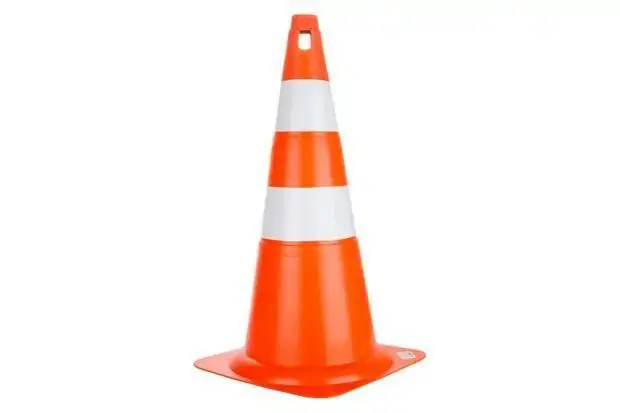 Cone Pro Safety 70cm Branco E Laranja