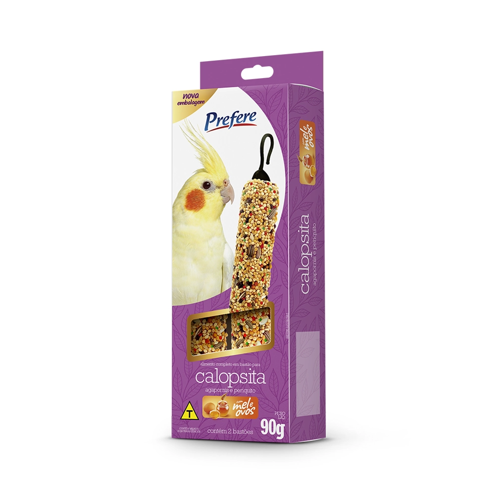 Alimento Para Pássaros Calopsita E Agapornis Prefere Caixa 90g 2 Unidades
