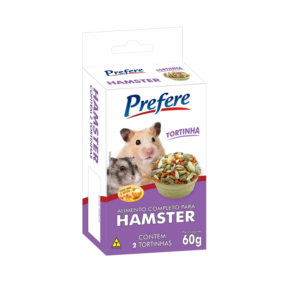 Alimento Completo Para Hamster Tortinha Prefere Caixa 60g 2 Unidades
