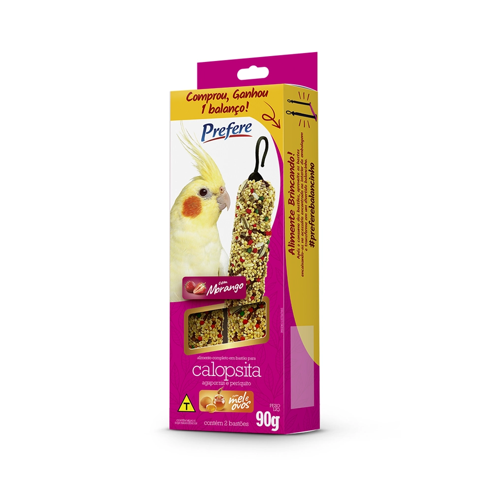 Prefere Bastao Calopsita Morango 90g