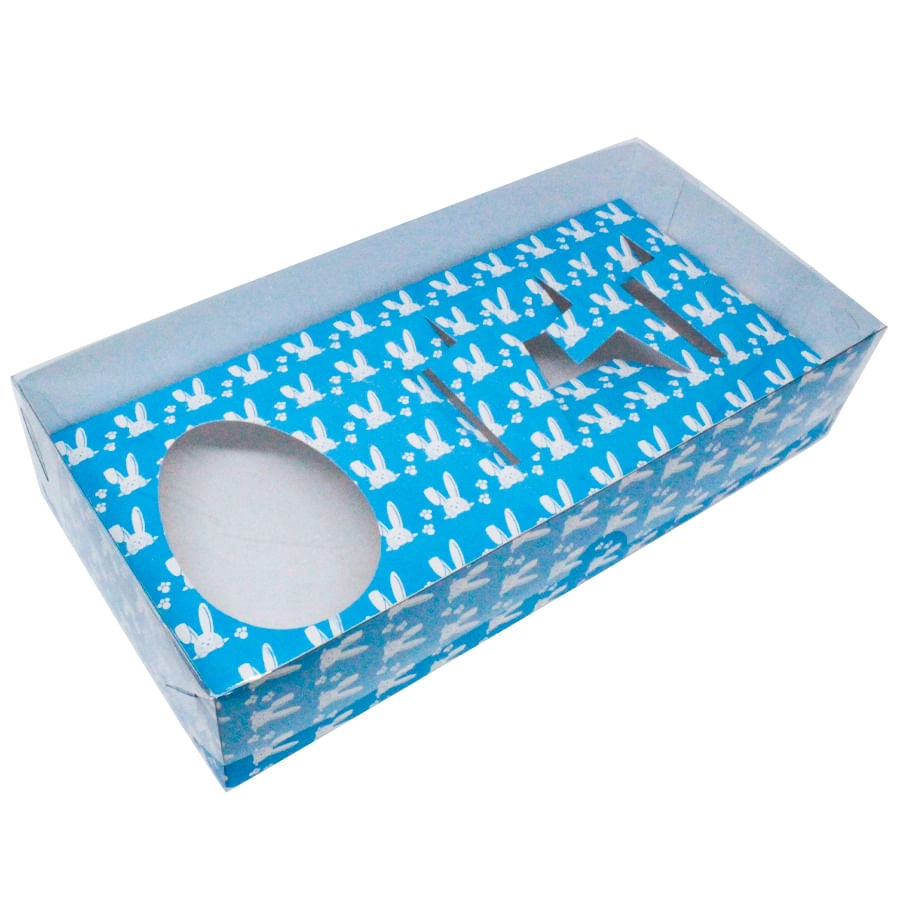 Cx Ovo Colher Kit Conf Coelhos Azul 150g C.5 Yinpack