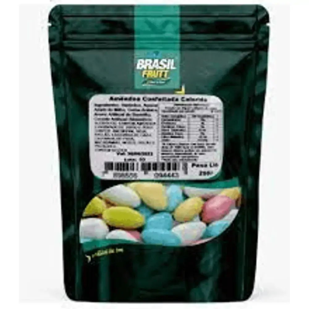 Amendoa Brasil Frutt 250g Confeitada Colorida