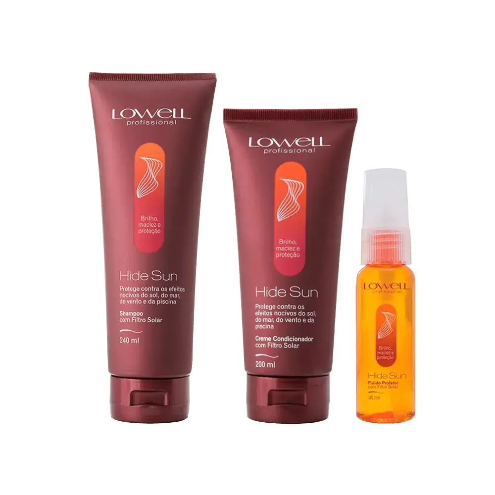 Lowell Kit Hide Sun Shamp 240ml + Cond 200ml + Fluído Protetor 30ml