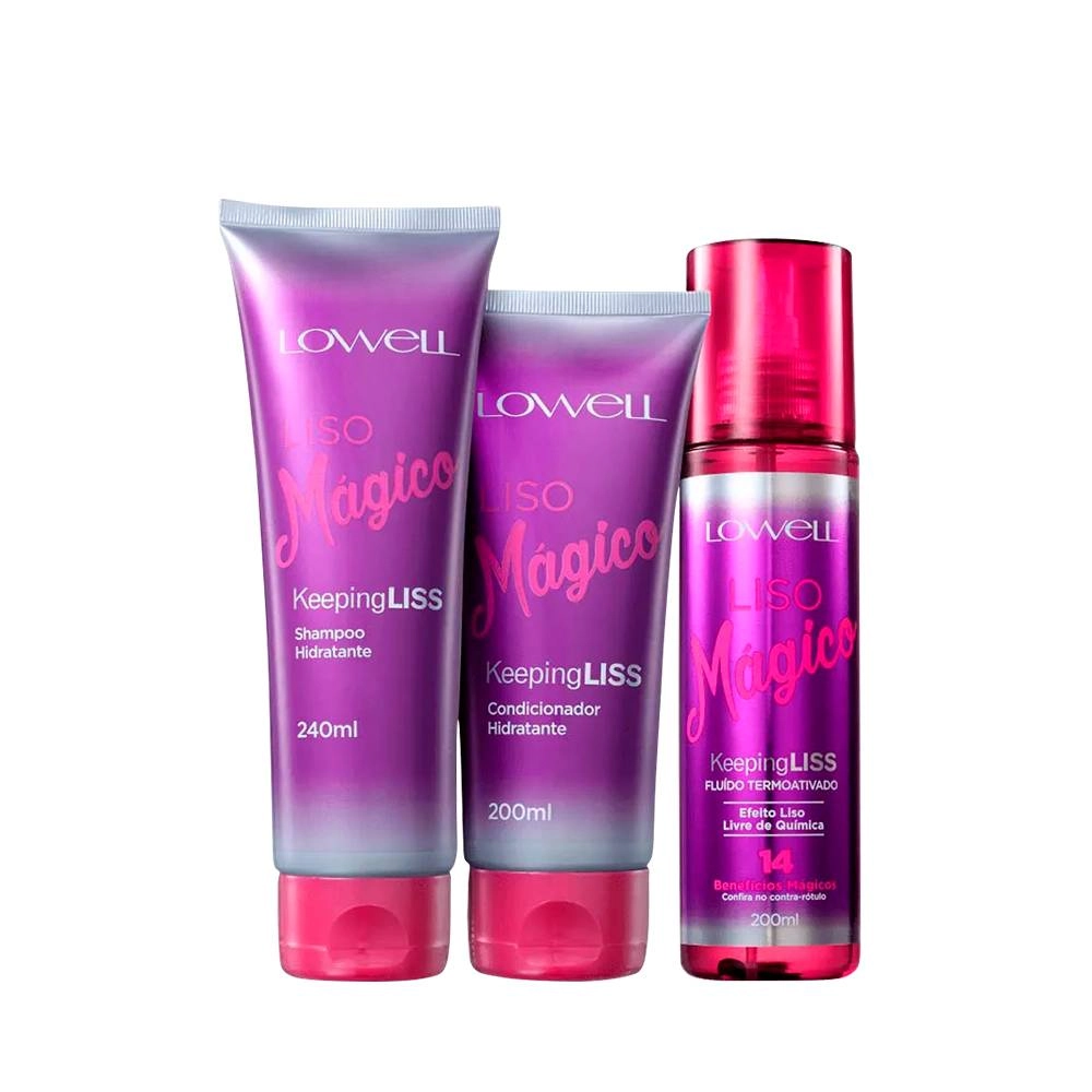 Shampoo+Condicionador+Fluido Liso Mágico Lowell 640Ml