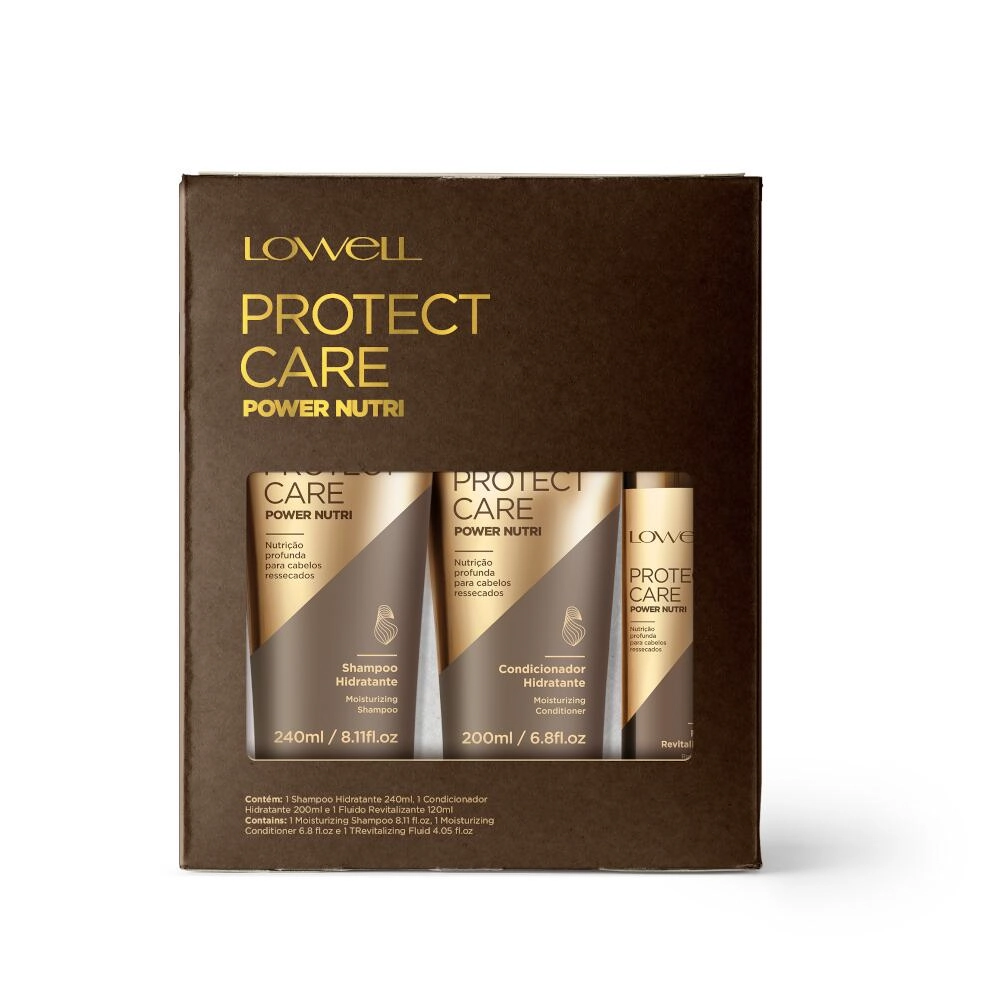 Shampoo+Condicionador+Leave-in Protect Care Lowell 560Ml