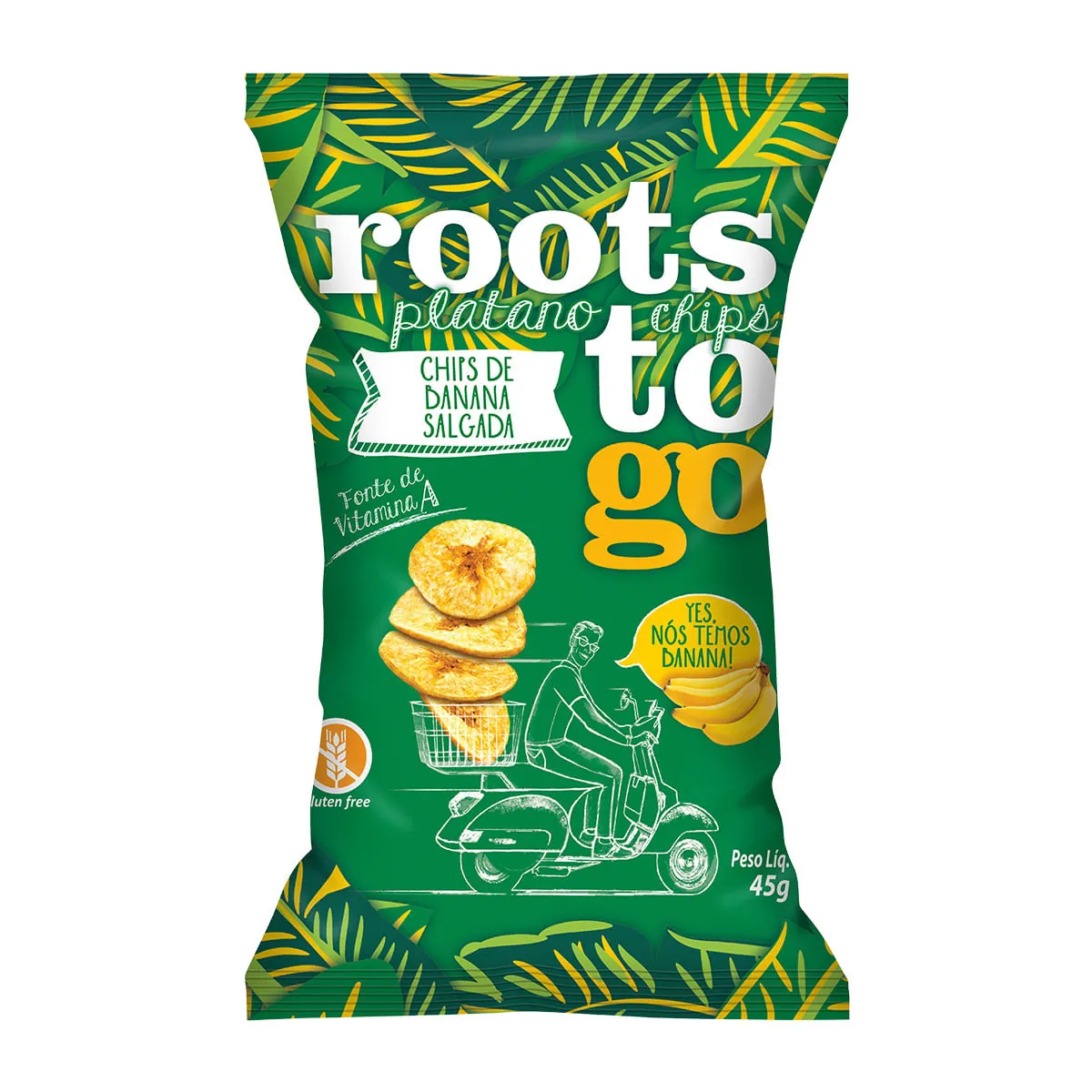 Chips De Banana Salgada Roots To Go Pacote 45g