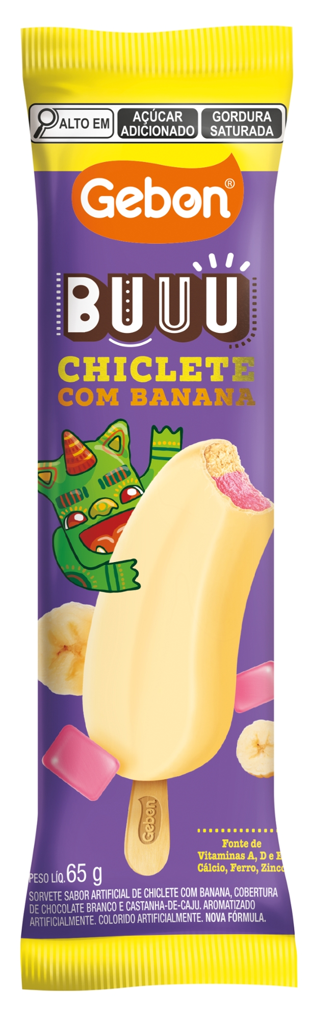 Sorvete Gebon Buu 65g Chiclete C Banana