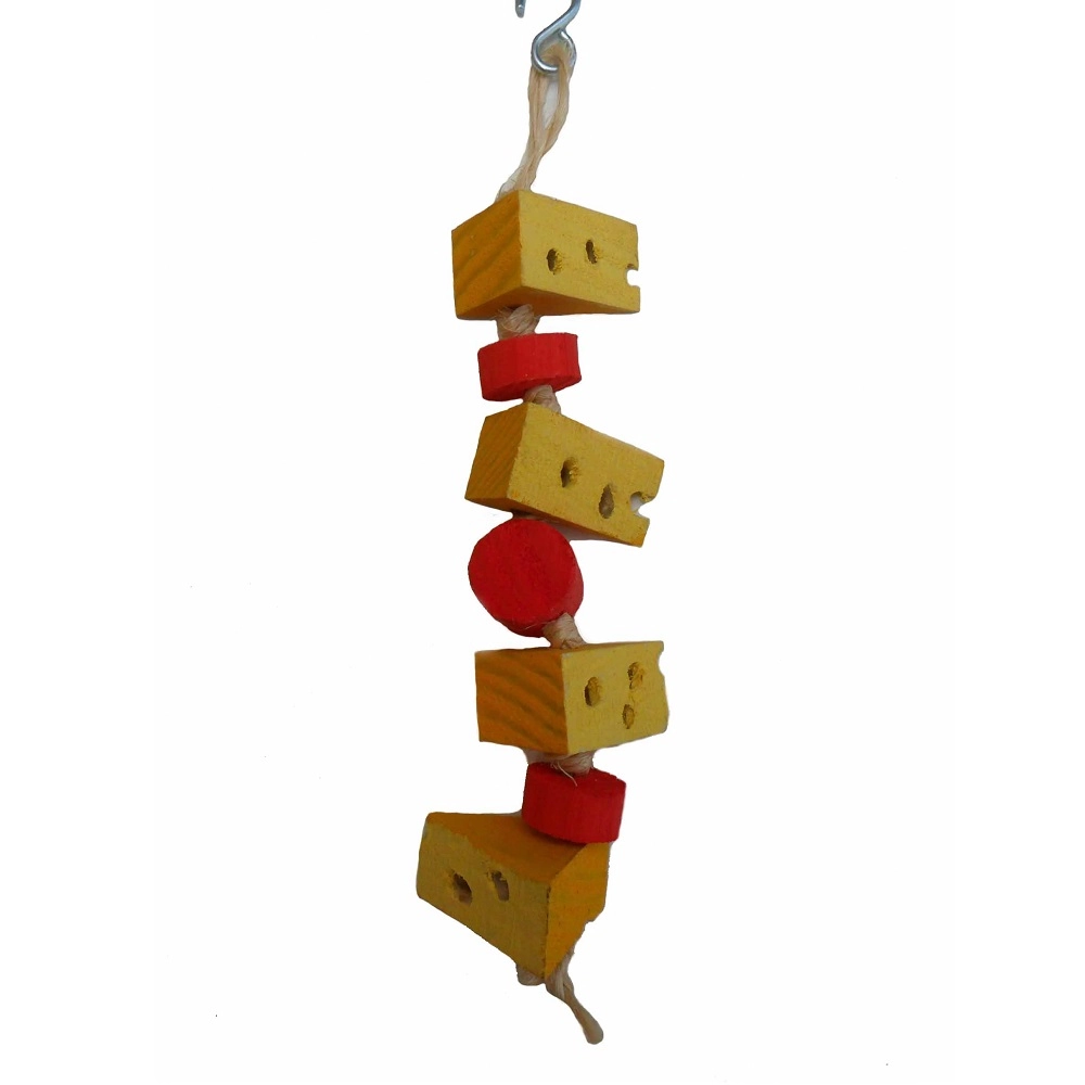 Brinquedo Cia Dos Coelhos Móbile Queijo Roedores Amarelo E Vermelho
