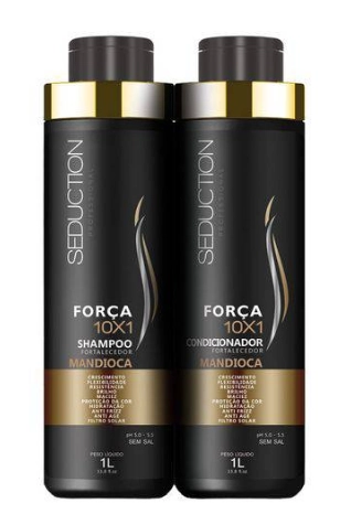 Kit Shampoo Condicionador Mandioca Força 10x1 1l Eico