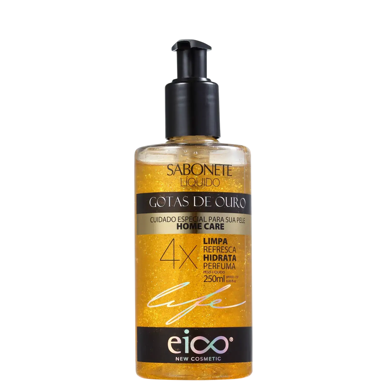 Sabonete Liquido Eico Life Gotas De Ouro 250ml