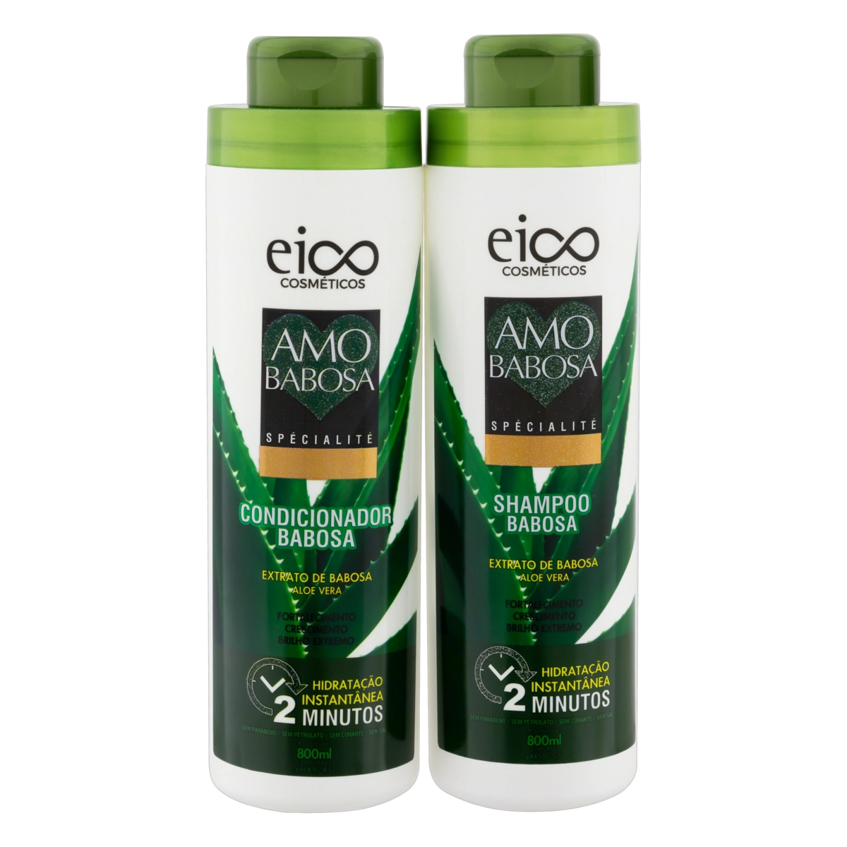Kit Eico - Amo Babosa Shampoo 800ml+Condicionador 800ml