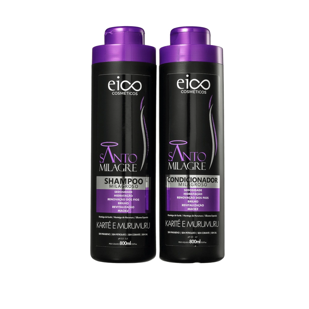 Kit Eico Shampoo+Condicionador Santo Milagre 800ml cada
