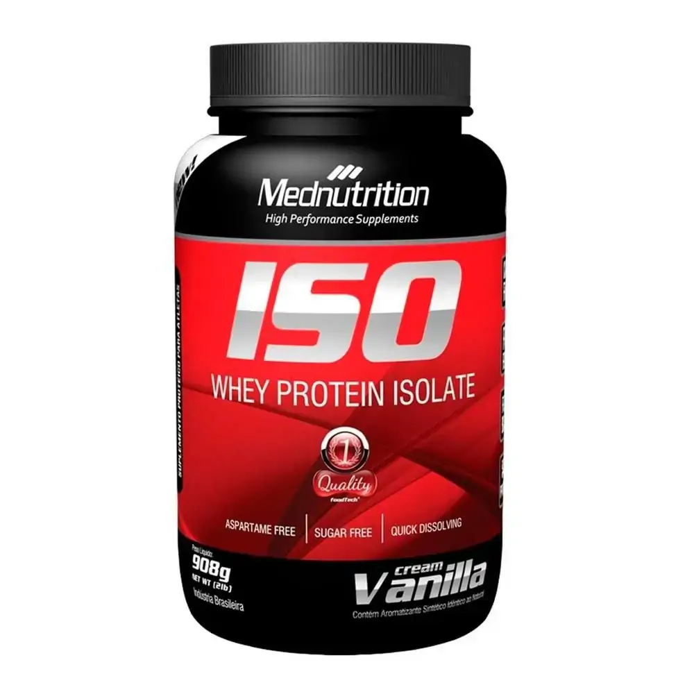 Iso 3x Premium Whey Med Sab Morango 908g Mednutrition