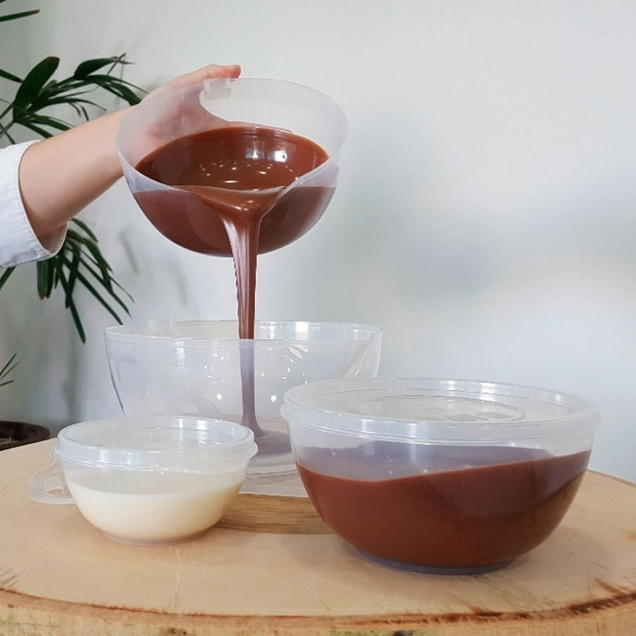 Derretedeira Pratica Med Chocolate Rosa
