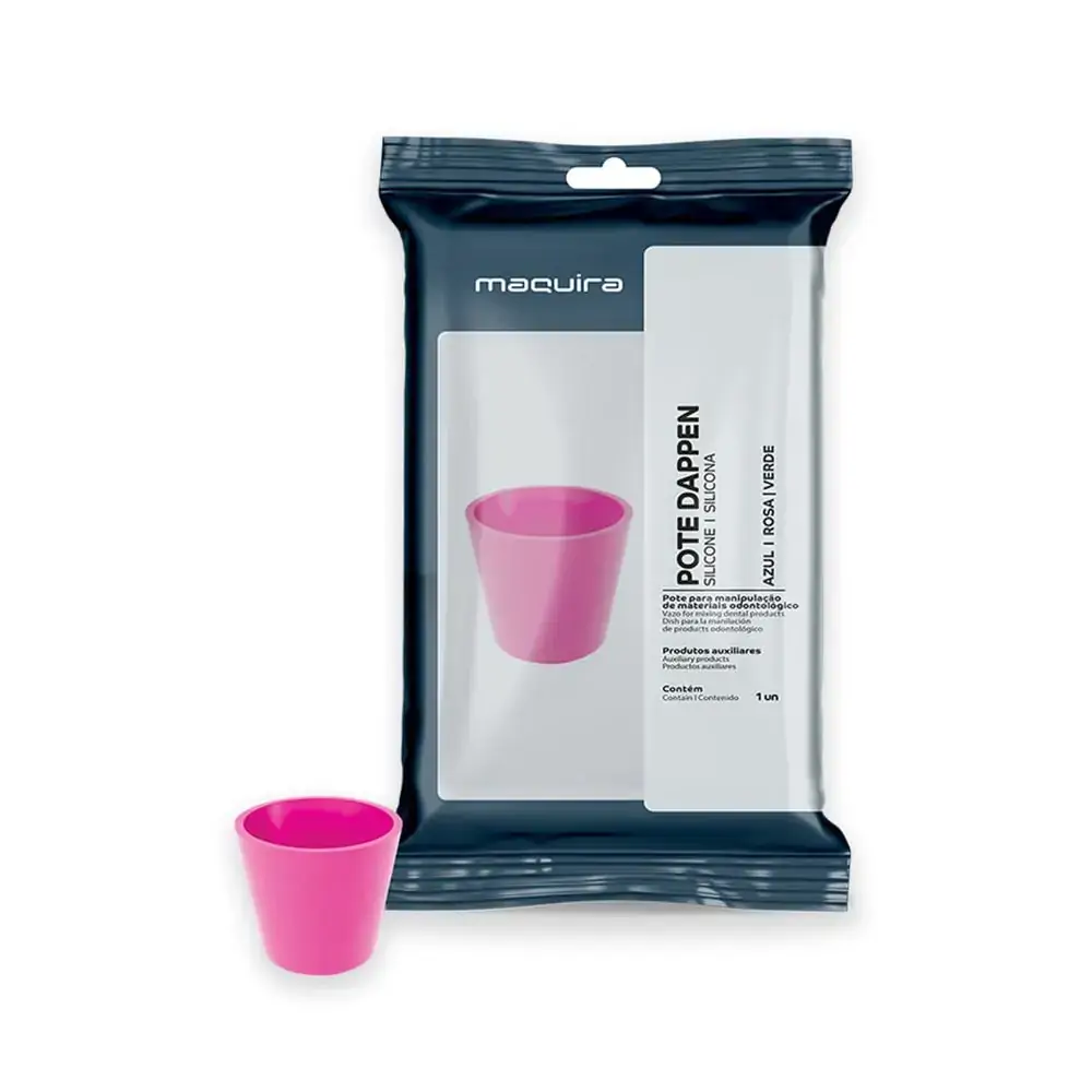 Pote Dappen em Silicone - Maquira - Rosa (Cód. 25.7989)