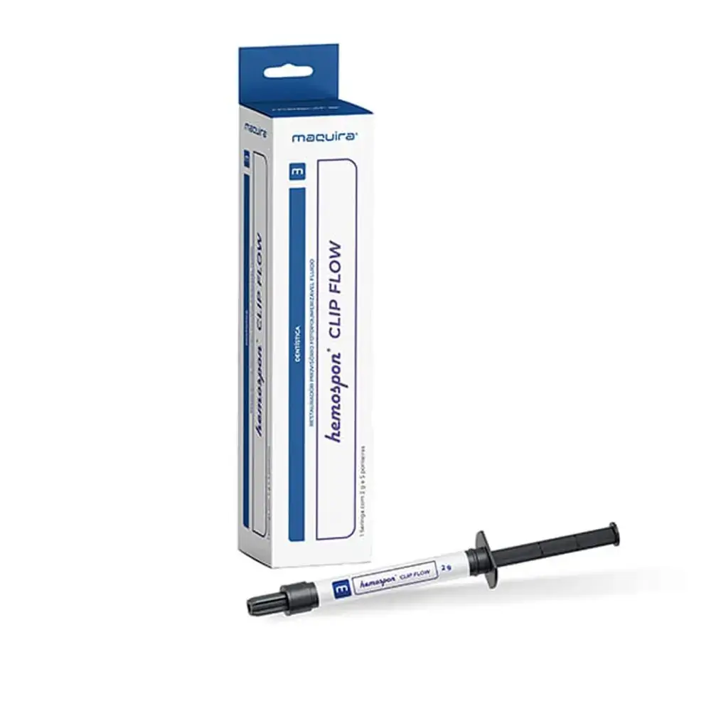 Hemospon Clip Flow Transparente com 1 Seringa com 2g e 5 Ponteiras - Maquira