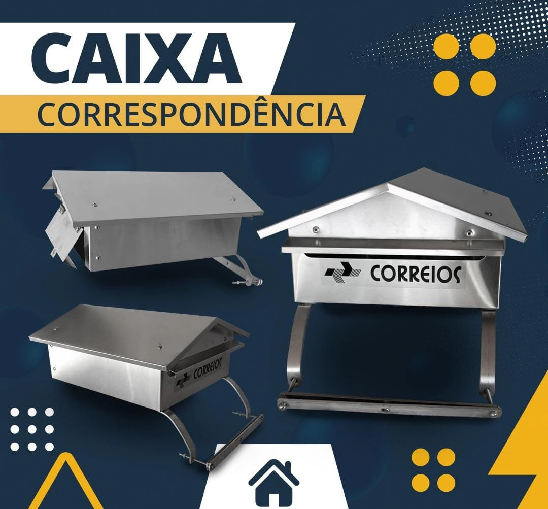 Caixa Correio Tradicional Cartas Suporte Cerca 18 X 23 Cm- Fundição Petrópolis