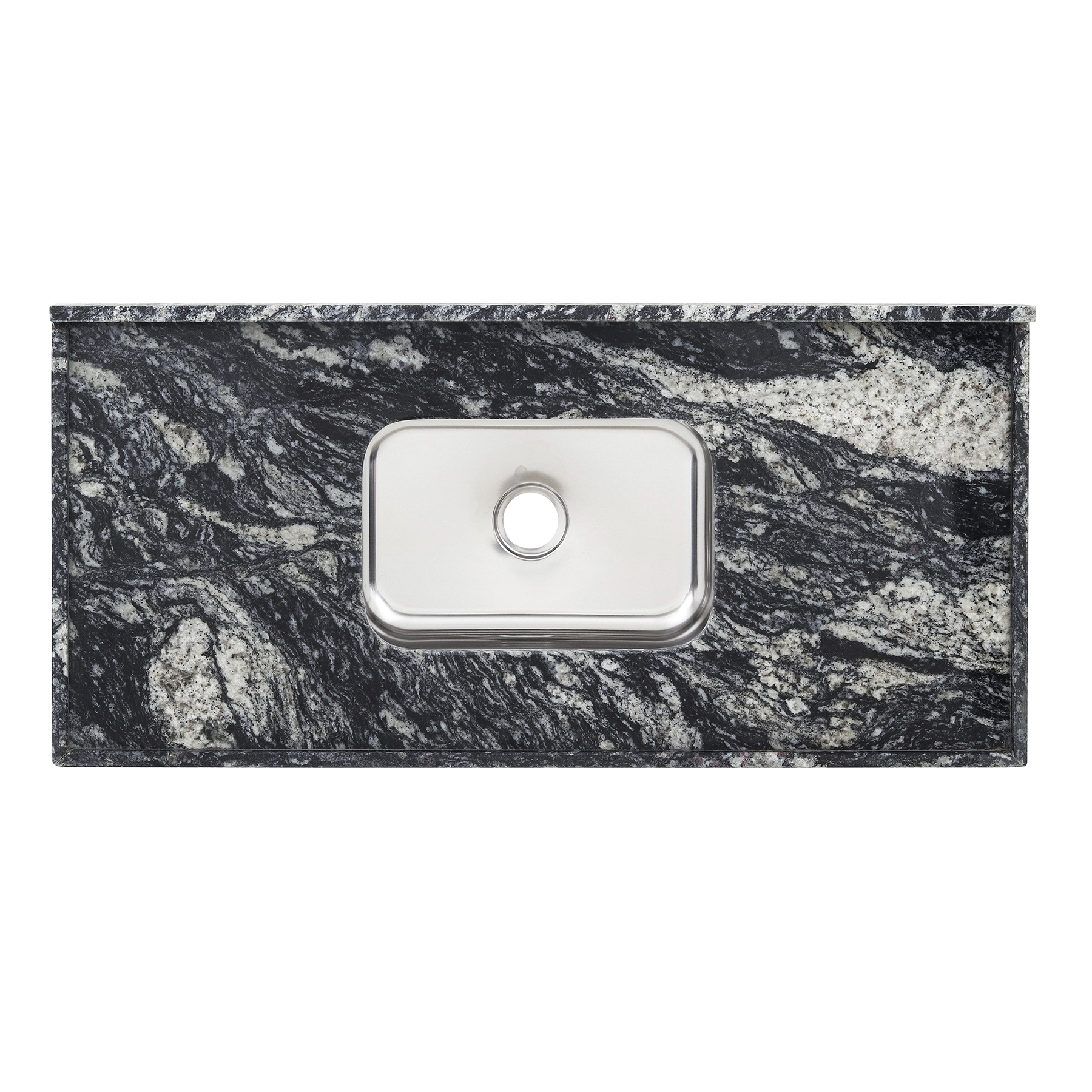 Pia de Cozinha Granito Preto Indiano 120cm Standard Cuba Simples L.A. Pias e Granitos