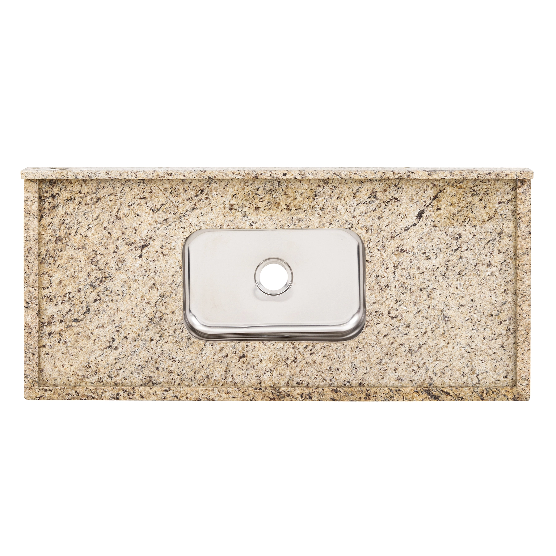 Pia de Cozinha Granito Amarelo Santa Cecília 120cm Plus Cuba Simples L.A. Pias e Granitos