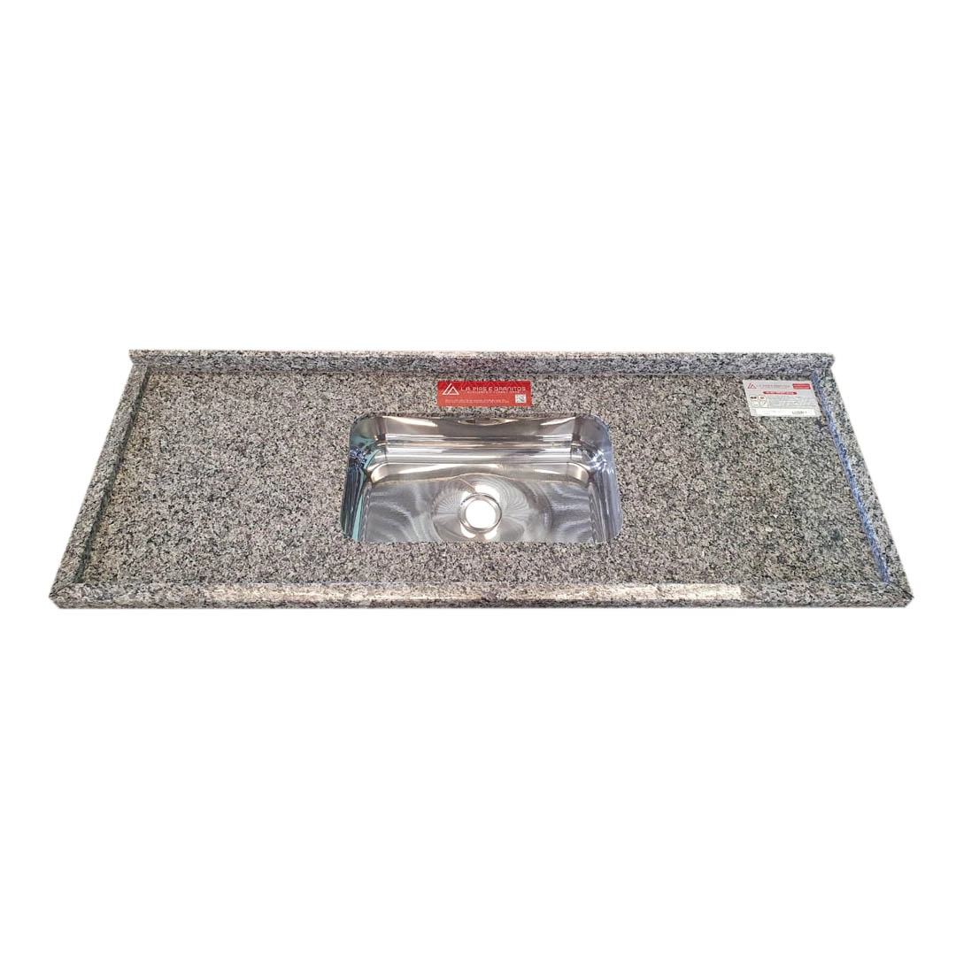 Pia de Cozinha Granito Ocre Itabira 180cm Plus Cuba Simples L.A. Pias e Granitos