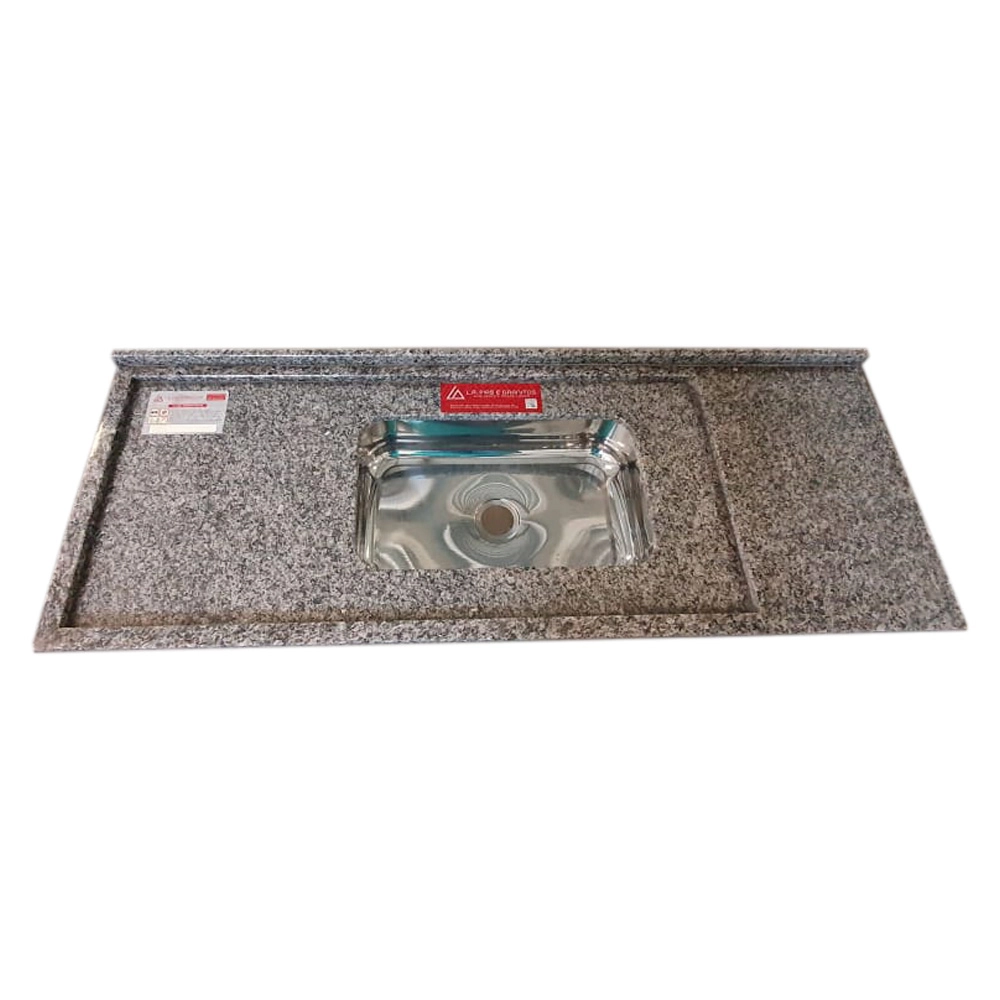 Pia de Cozinha Granito Ocre Itabira 150cm Master Cuba Simples L.A. Pias e Granitos