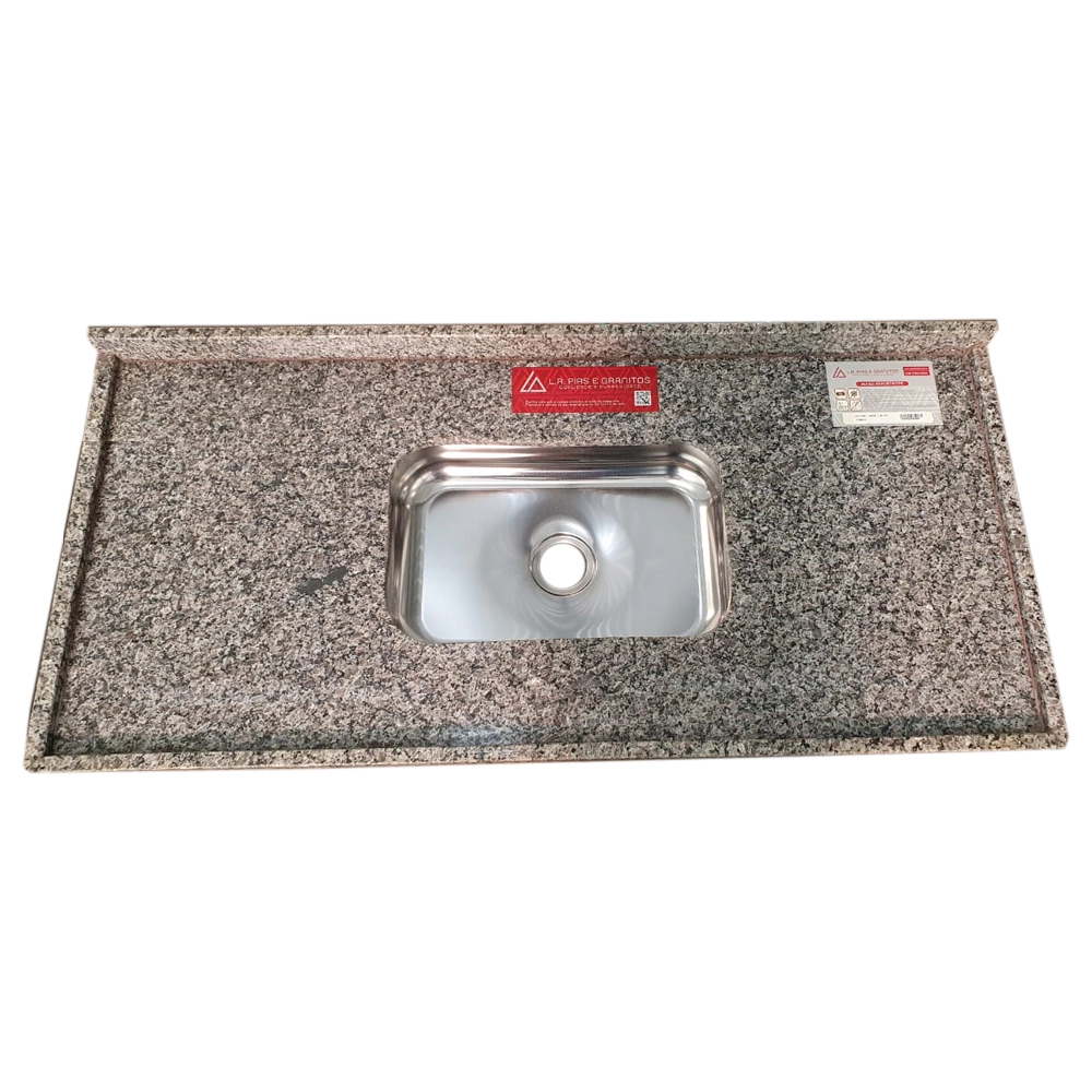 Pia de Cozinha Granito Ocre Itabira 100cm Standard Cuba Simples L.A. Pias e Granitos