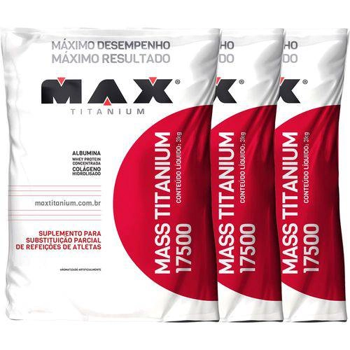 Combo 3x Massa Hipercalorico 9kg Max Titanium