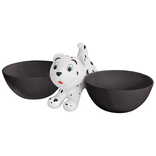 Comedouro Duplo Cachorrito Para Cães Preto Amfpet