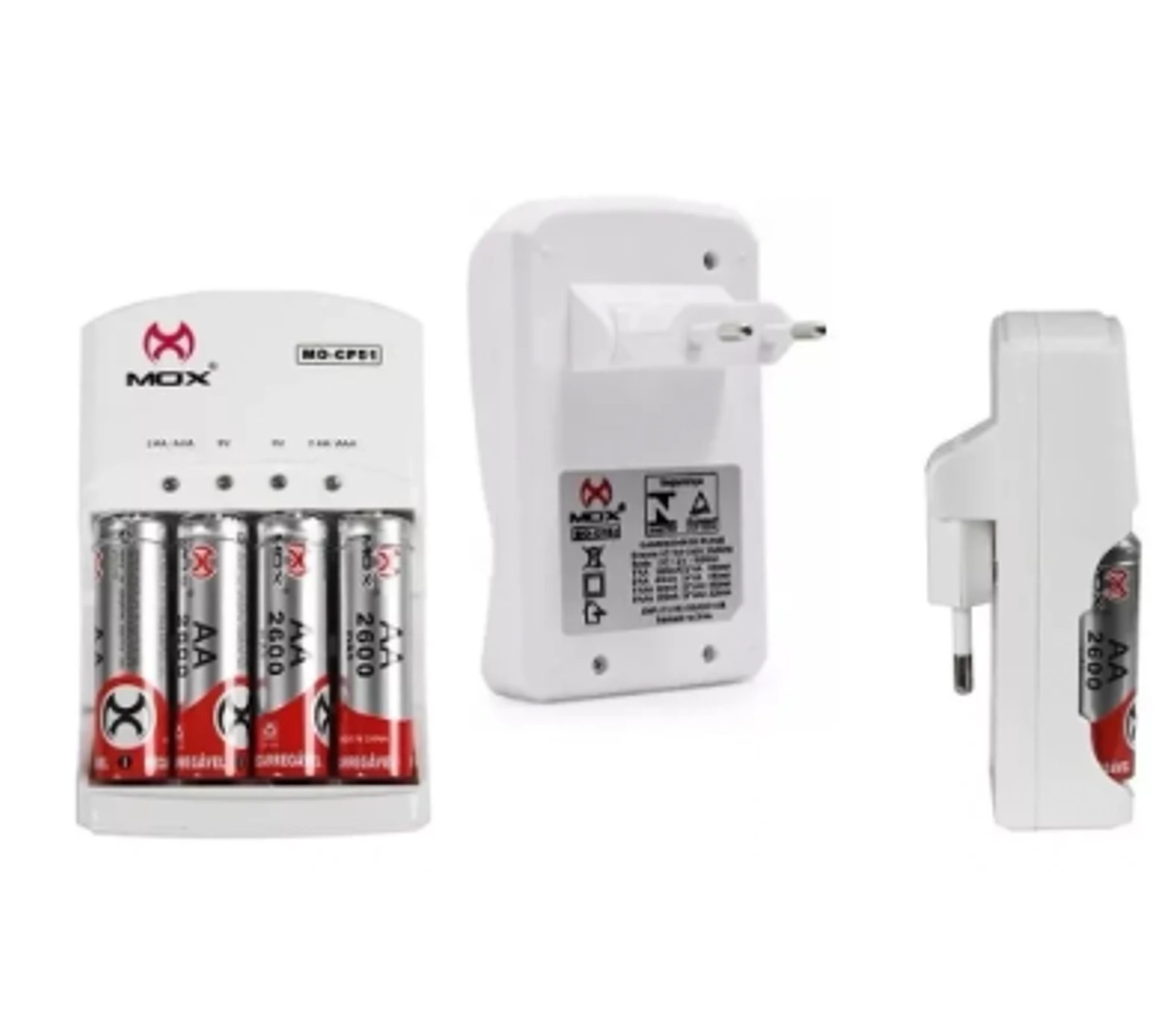 4 Pilhas Recarregáveis Aa 2600 Mah