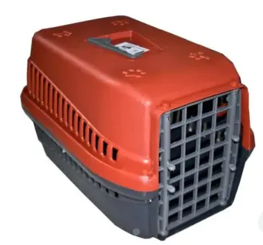 Caixa De Transporte Para Cães Gatos N2 Vermelho